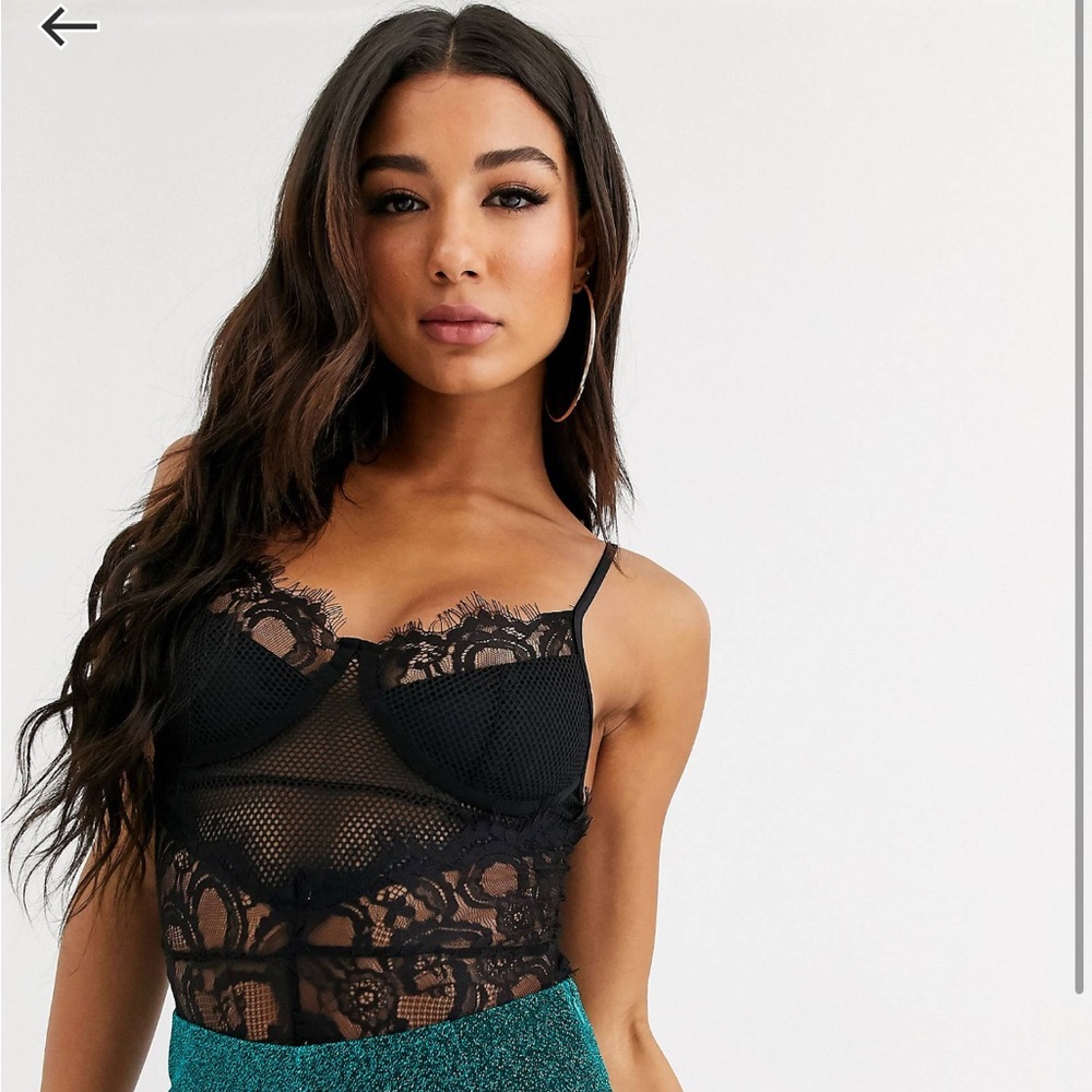 Parallel lines Lacy Bodysuit